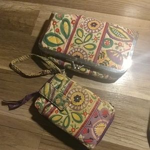 Vera Bradley wallet and Makeup bag set